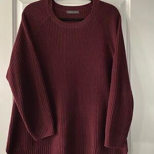 Rich Burgundy Crew Neck Sweater size XL Suzy shier 15.00